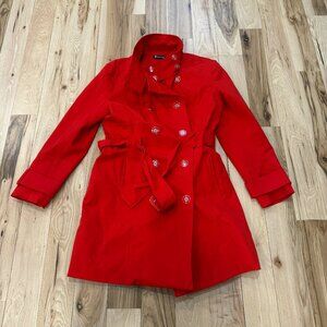 Bright Red Classic Trench Coat